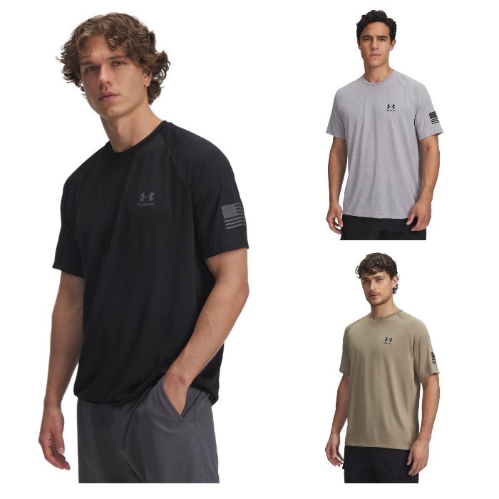 Under Armour 6004090 Men’s UA Freedom Tech Tee Short Sleeve Graphic T-Shirt