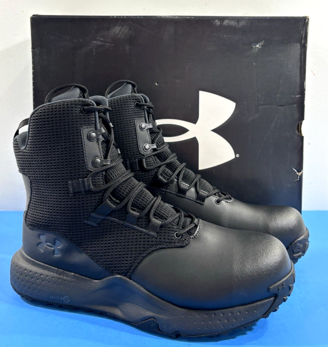 NIB 11 D UNDER ARMOUR MENS MICRO G STELLAR PROTECT COMP TOE BOOTS 3028318 BLACK