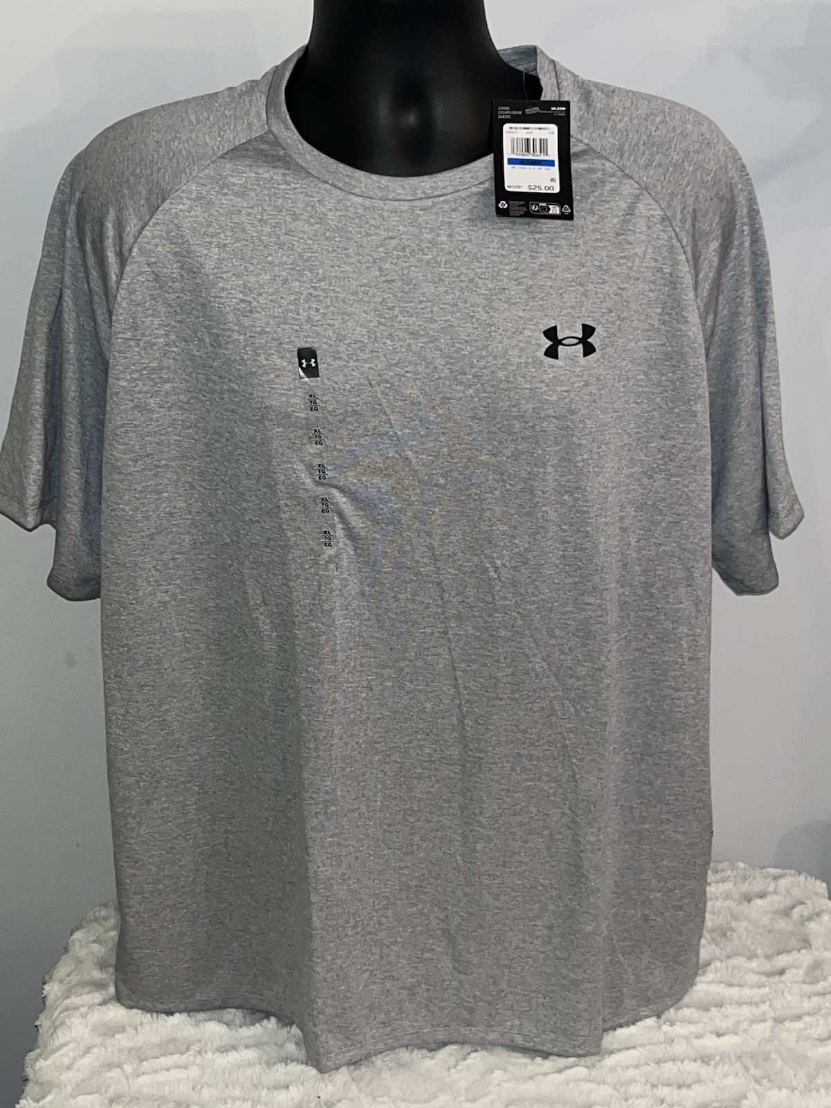 UNDER ARMOUR UA TECH TEE 2.0 MENS GREY SHORT SLEEVE LOOSE FIT SHIRT XL NWT