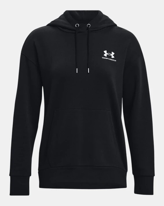 New with Tags-Under Armour Women’s UA Essential Fleece Hoodie-Black-Small