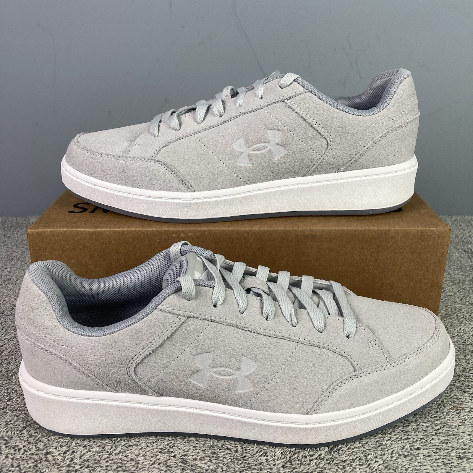 Under Armour UA Official Suede Shoes Men 11.5 Gray Low Top 3028632-100