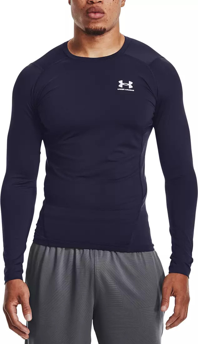 Under Armour Men’s HeatGear Compression Long Sleeve Shirt, Navy S (194513905003)