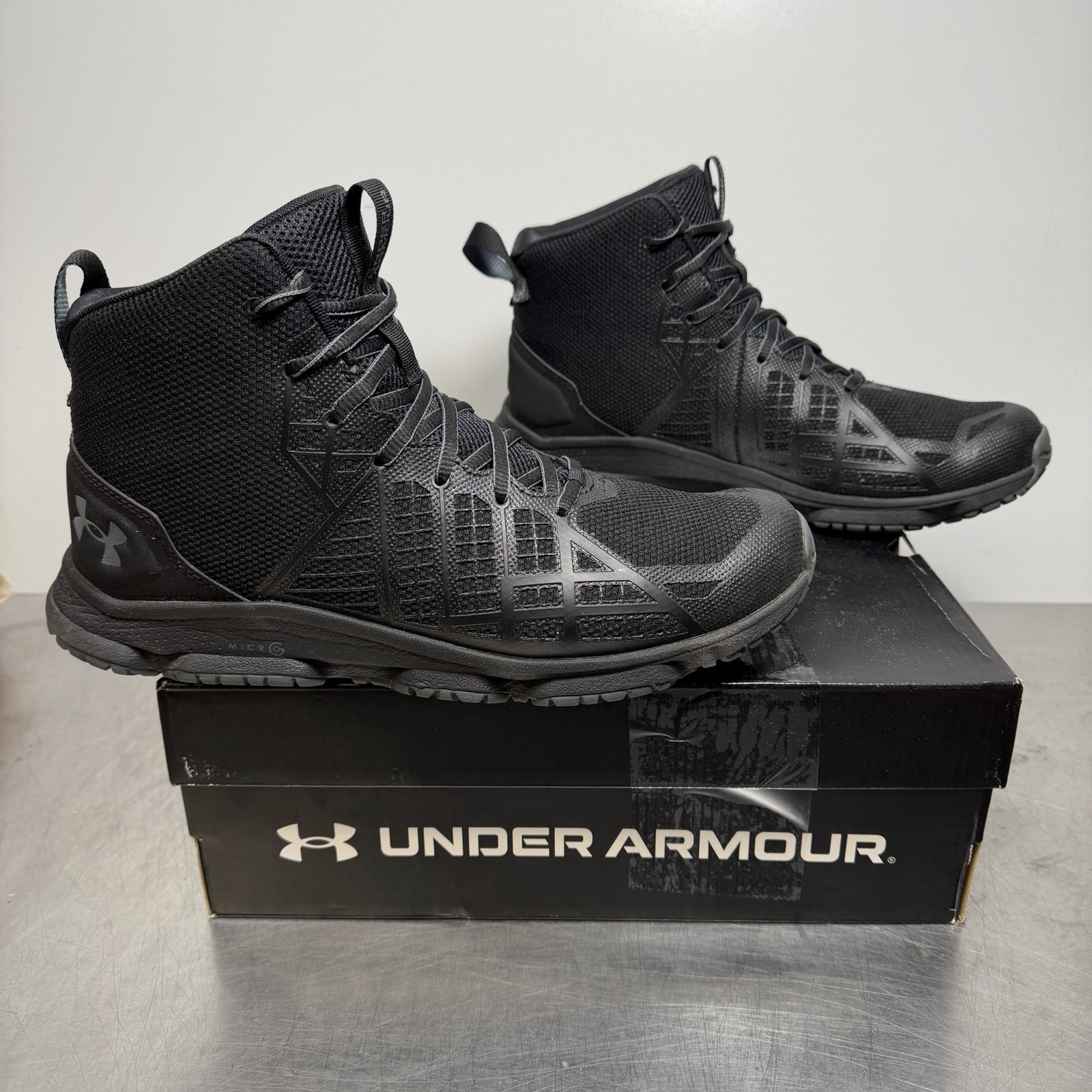 Under Armour MG Strikefast Mid Black Lightweight Tactical Boots Mens Size 9 D