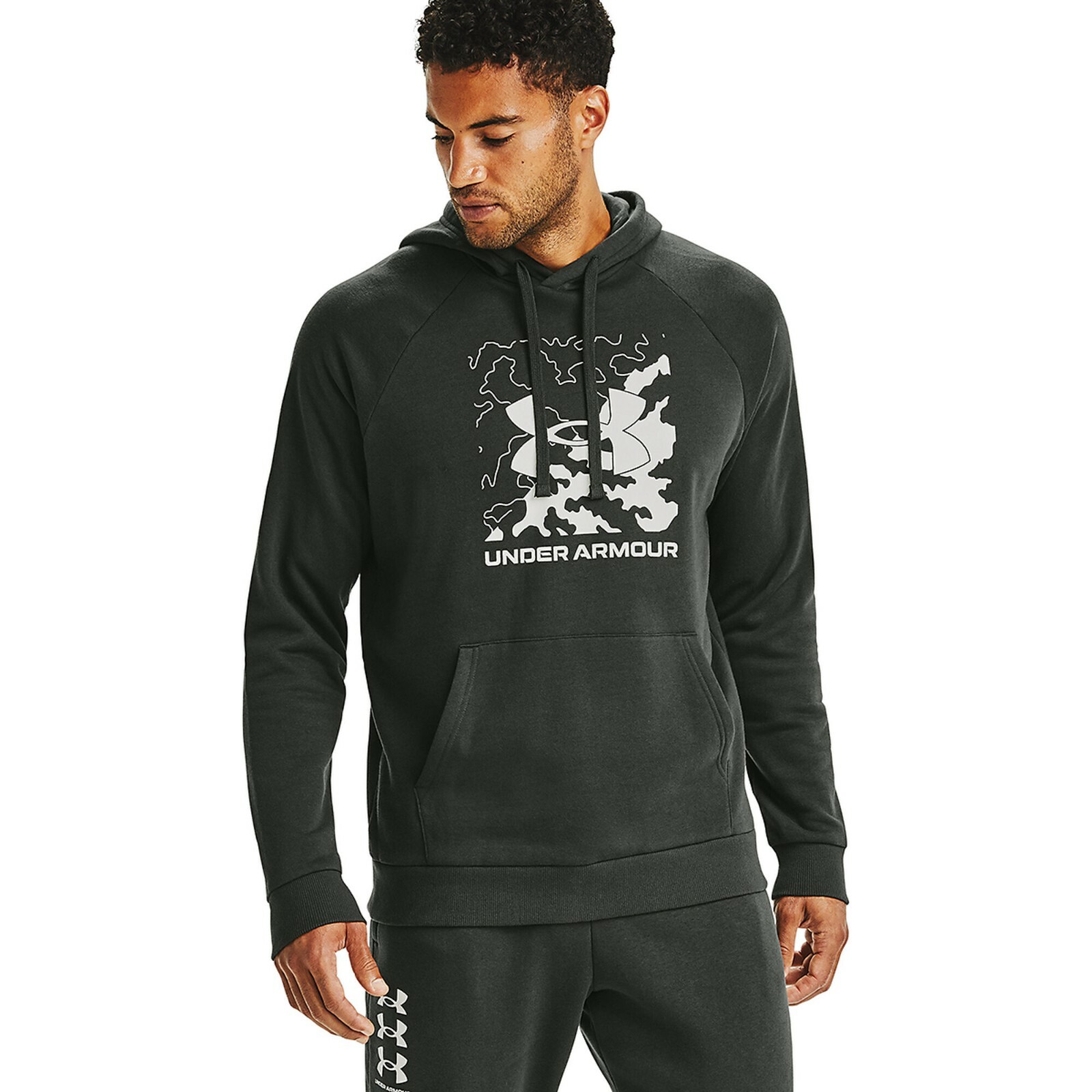 Mens Under Armour UA Rival Fleece Box Logo Pullover Hoodie – 2XL/XL/Large – NWT
