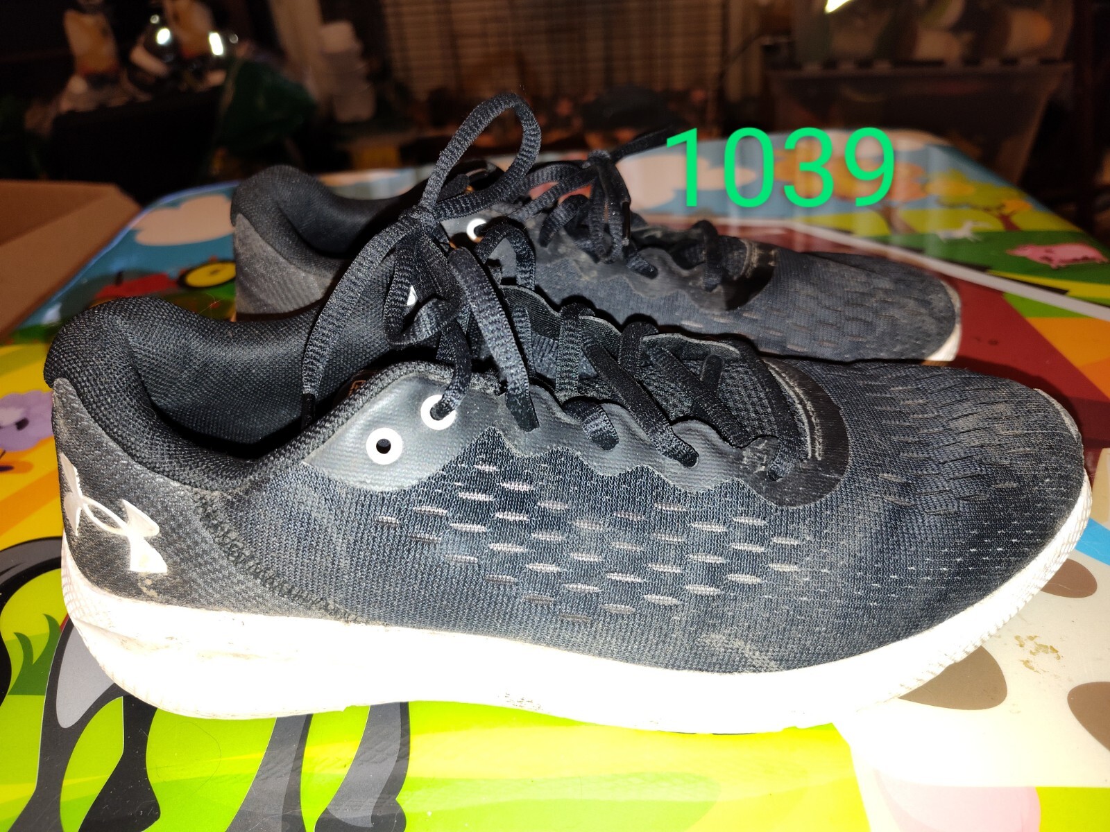 #1039 Size 10 – Under Armour Charged Pursuit Black White