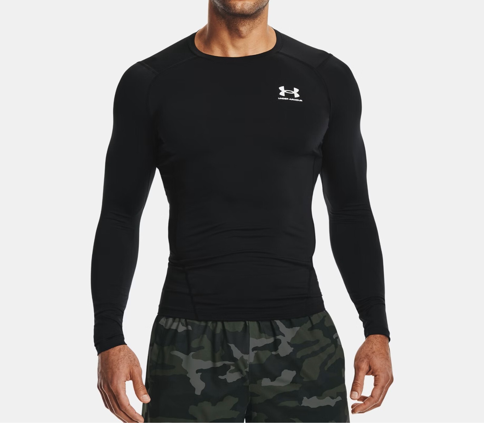 Under Armour HeatGear Compression Long Sleeve Shirt Top Black Size L 1361524-001