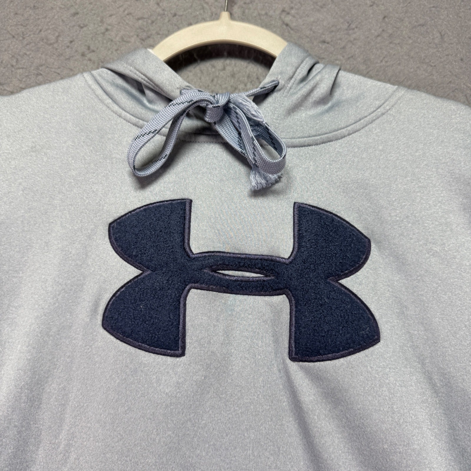 Under Armour ColdGear Men’s Gray Hoodie Loose Fit Logo Pullover Sweatshirt