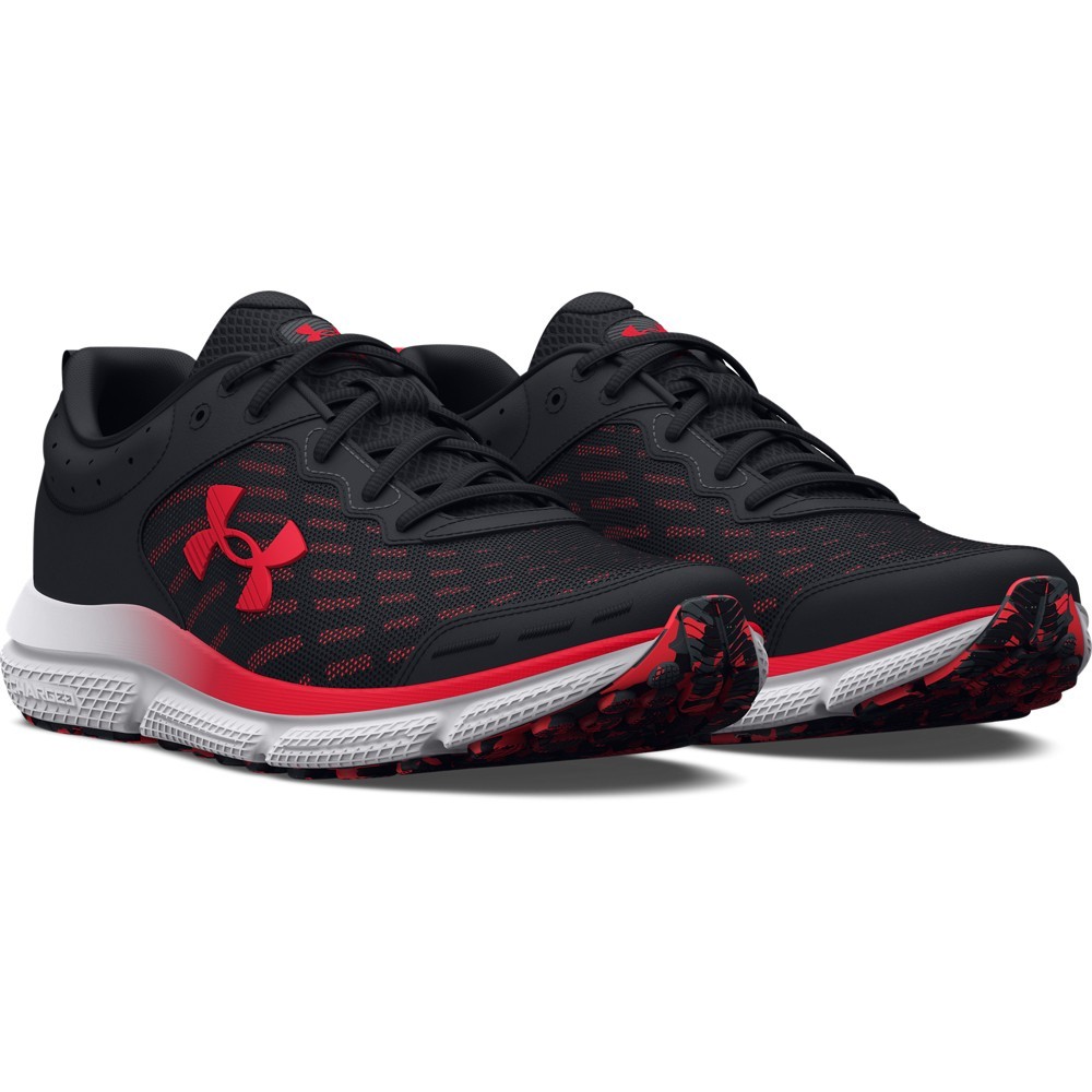Under Armour 3026175 Men’s Charged Assert 10 Running Shoes, Black/Red, Size 8.5