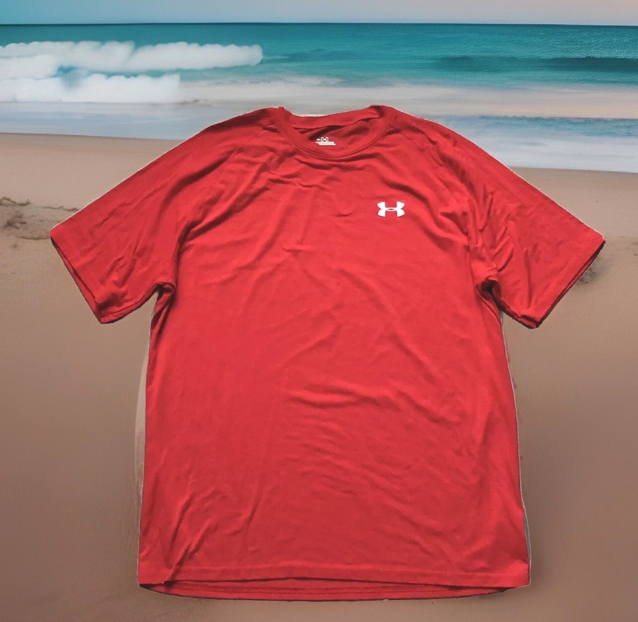 UNDER ARMOUR HEATGEAR COMPRESSION SHORT SLEEVE SHIRT TRUE-RED MENS SIZE MEDIUM