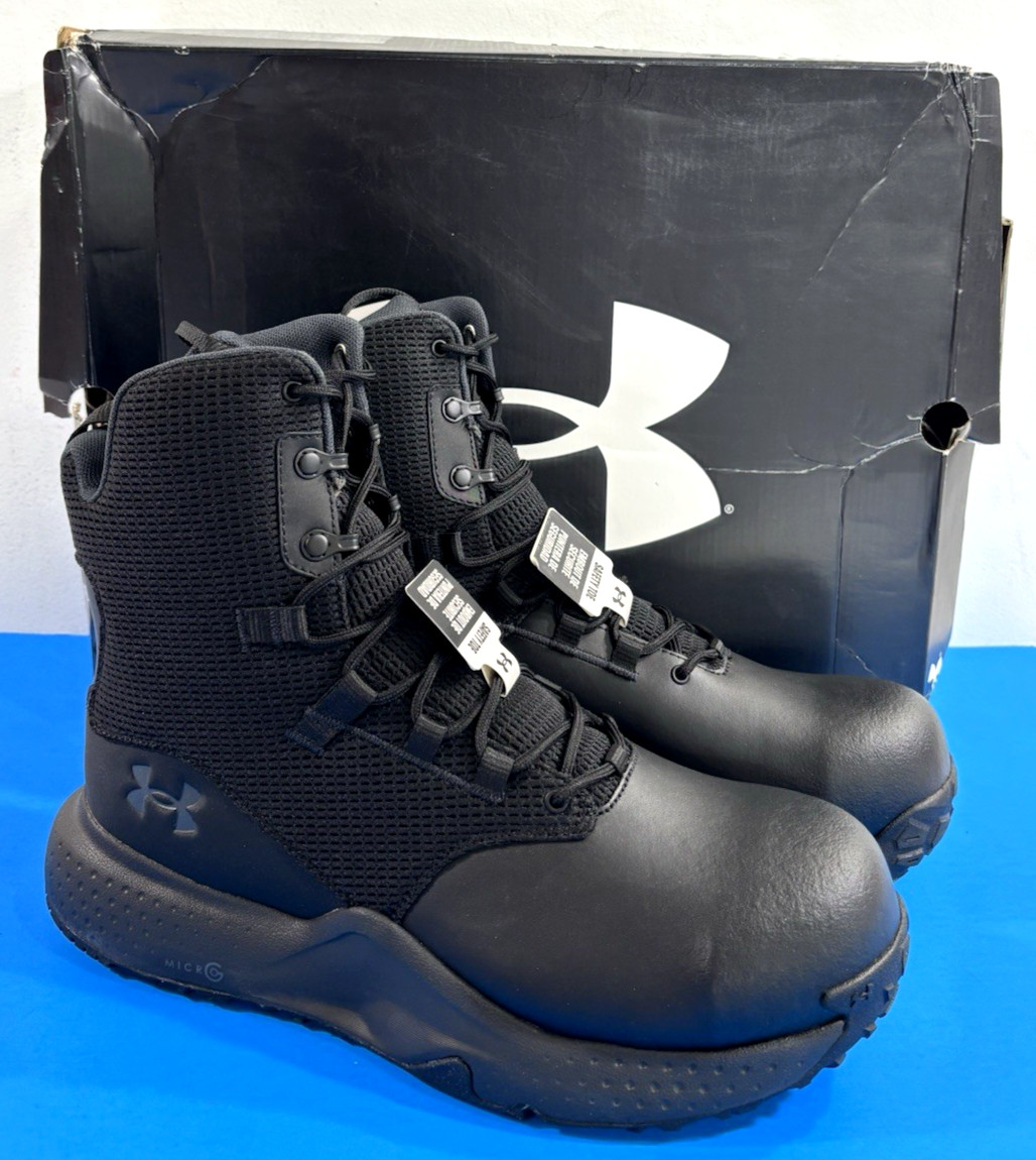NIB 11.5 D UNDER ARMOUR MENS MICRO G STELLAR PROTECT COMP TOE BOOTS 3028318 BK
