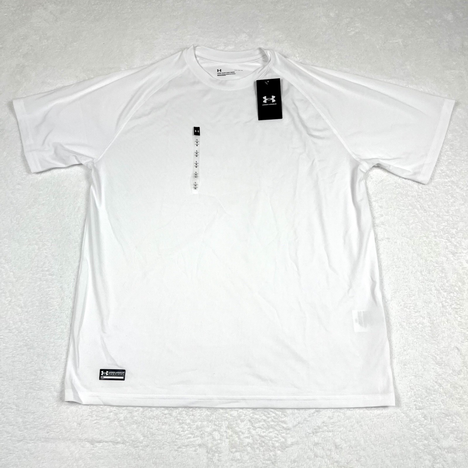 Under Armour NWT UA TAC Tech T Shirt Men’s L White HeatGear Loose Fit Tactical