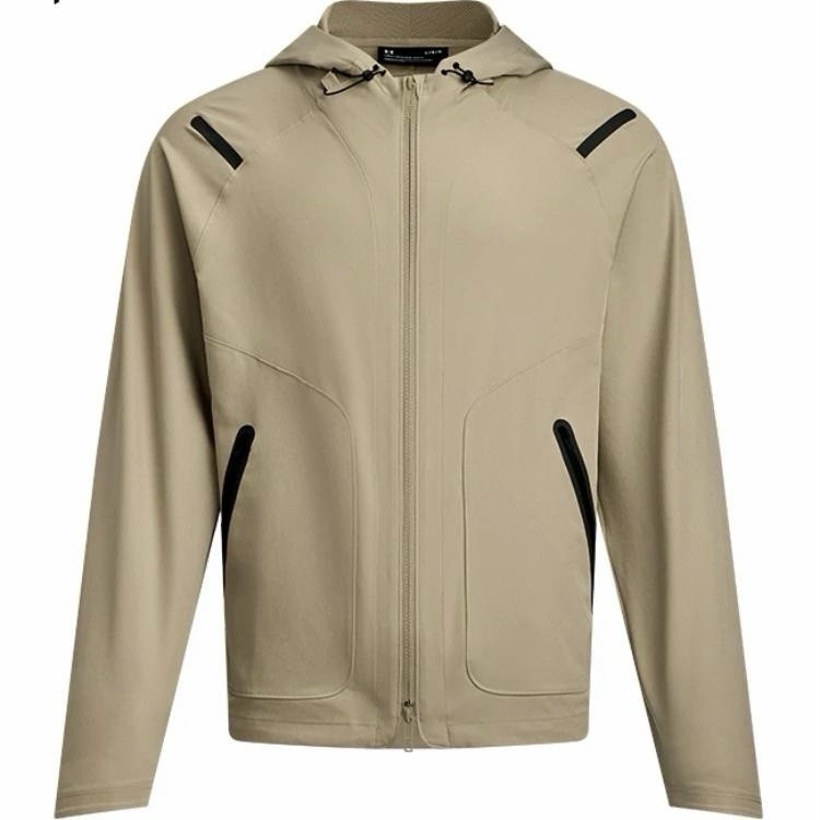 NEW Mens $110 UNDER ARMOUR Unstoppable Full Zip Jacket 1370494-299 Khaki XXL
