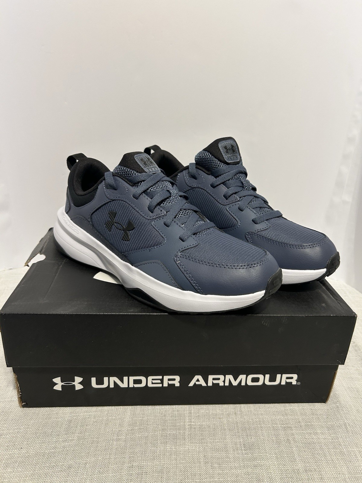 Under Armour Charged Edge Training Shoes Men’s Black/ Blue Size 10 Brand NEW