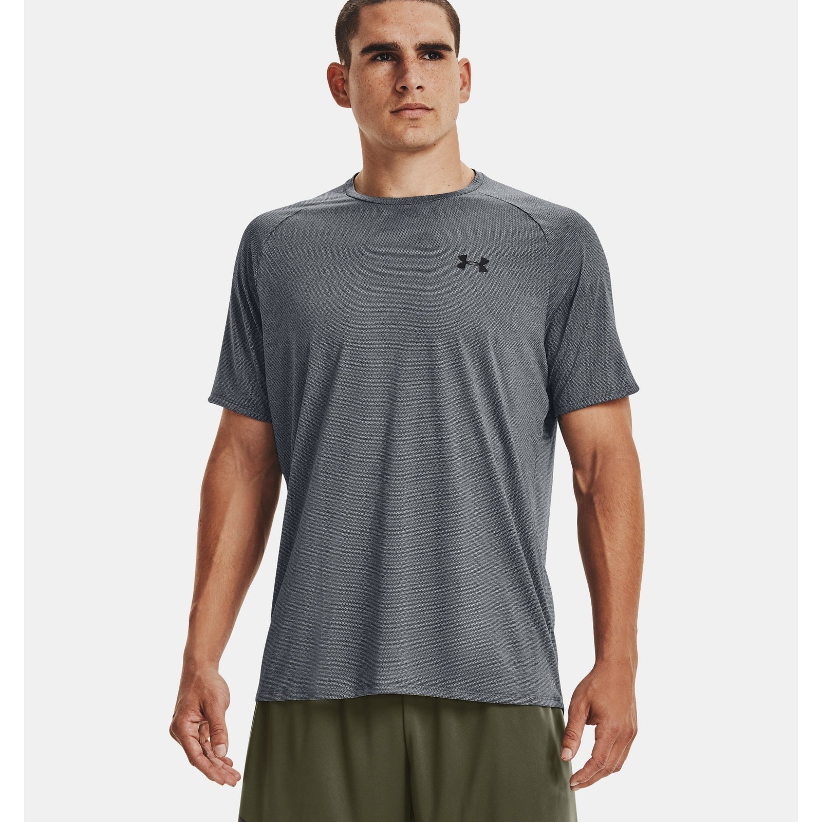 NEW Under Armour UA Tech 2.0 Textured Short Sleeve T-Shirt Gray/Blue XL