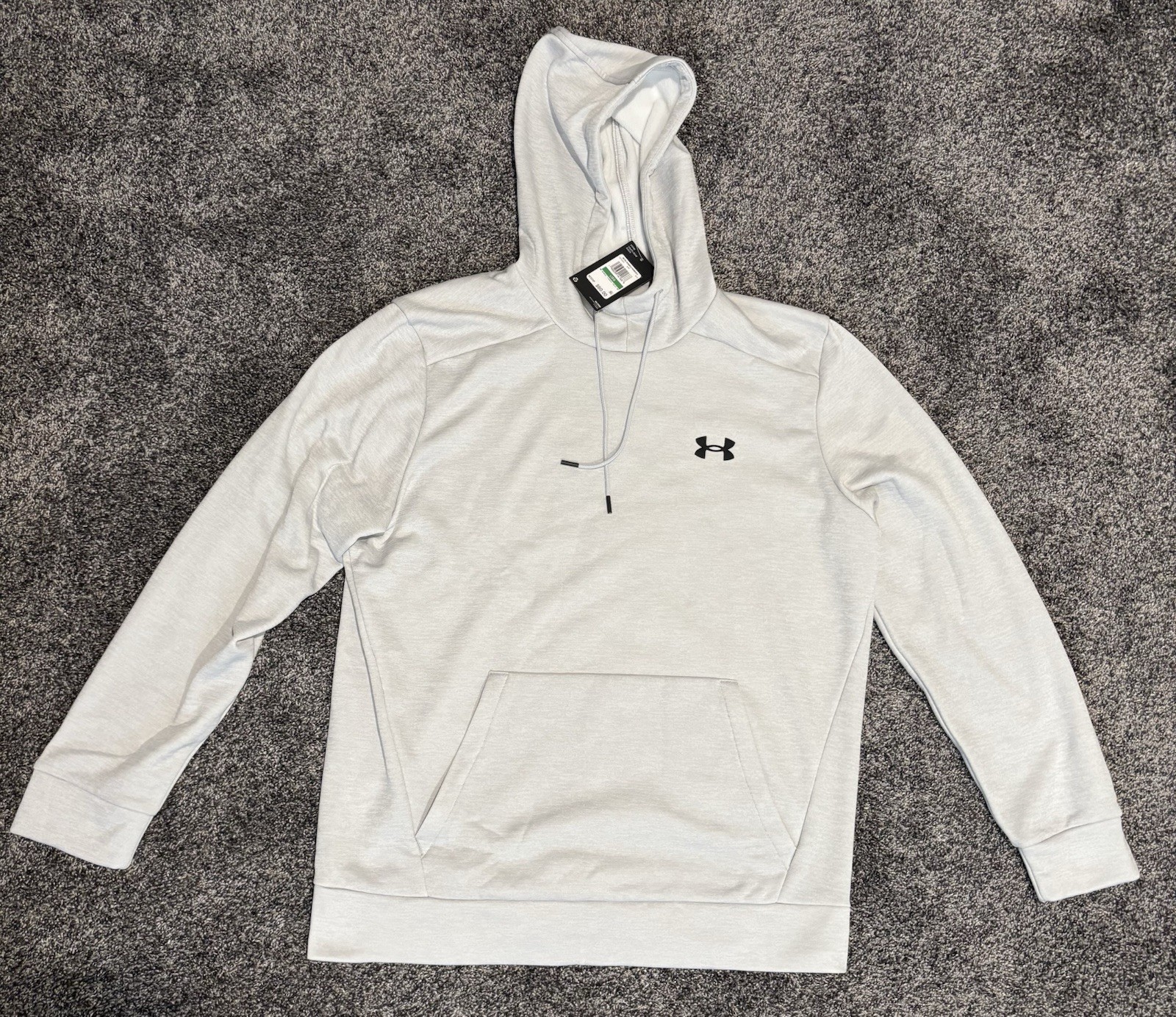 Under Armour Men’s Size Large Light Gray Fleece Twist HD Pullover Hoodie NWT 💥