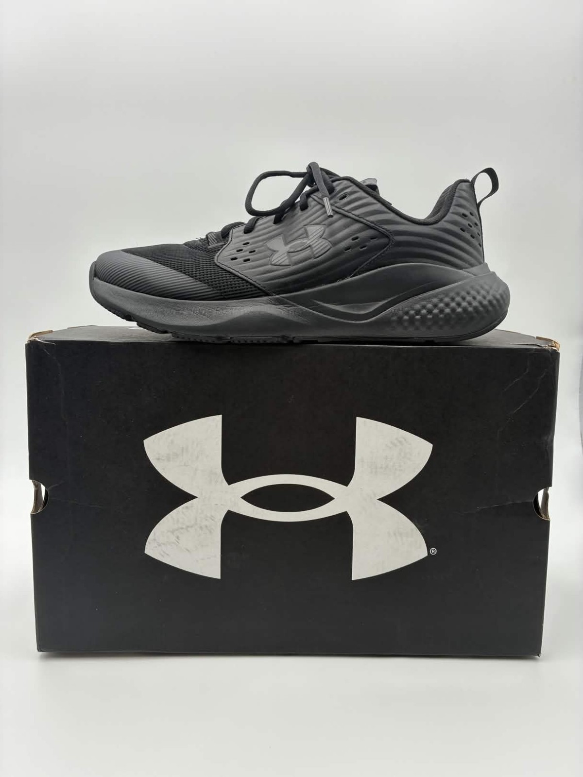 Under Armour Charged Commit TR 4 Black Training Shoes Mens 12 3026017-005