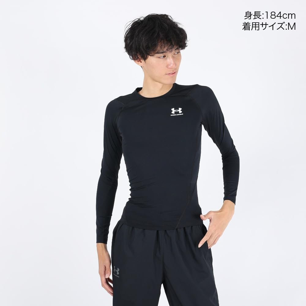 Under Armour L29952 Men Black Armour HeatGear Compression Long-Sleeve Tee Size L