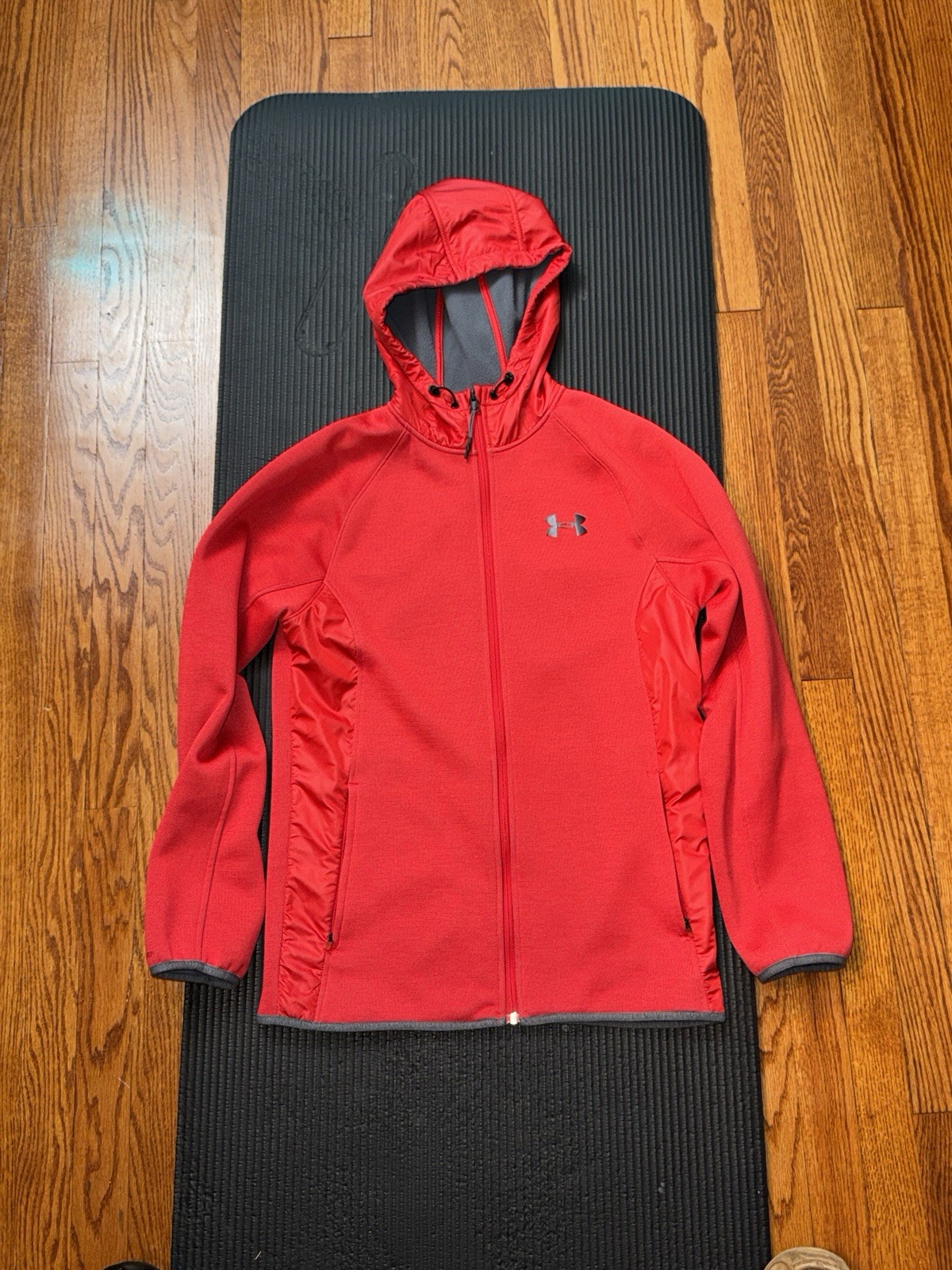 Under Armour Men Small UA Unstoppable Fleece Full Zip Hoodie Red