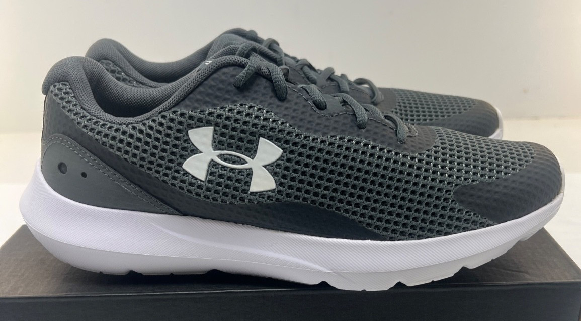 UNDER ARMOUR SURGE 3 Men’s Running Shoes 3024883-102 GREY / White New Free Ship