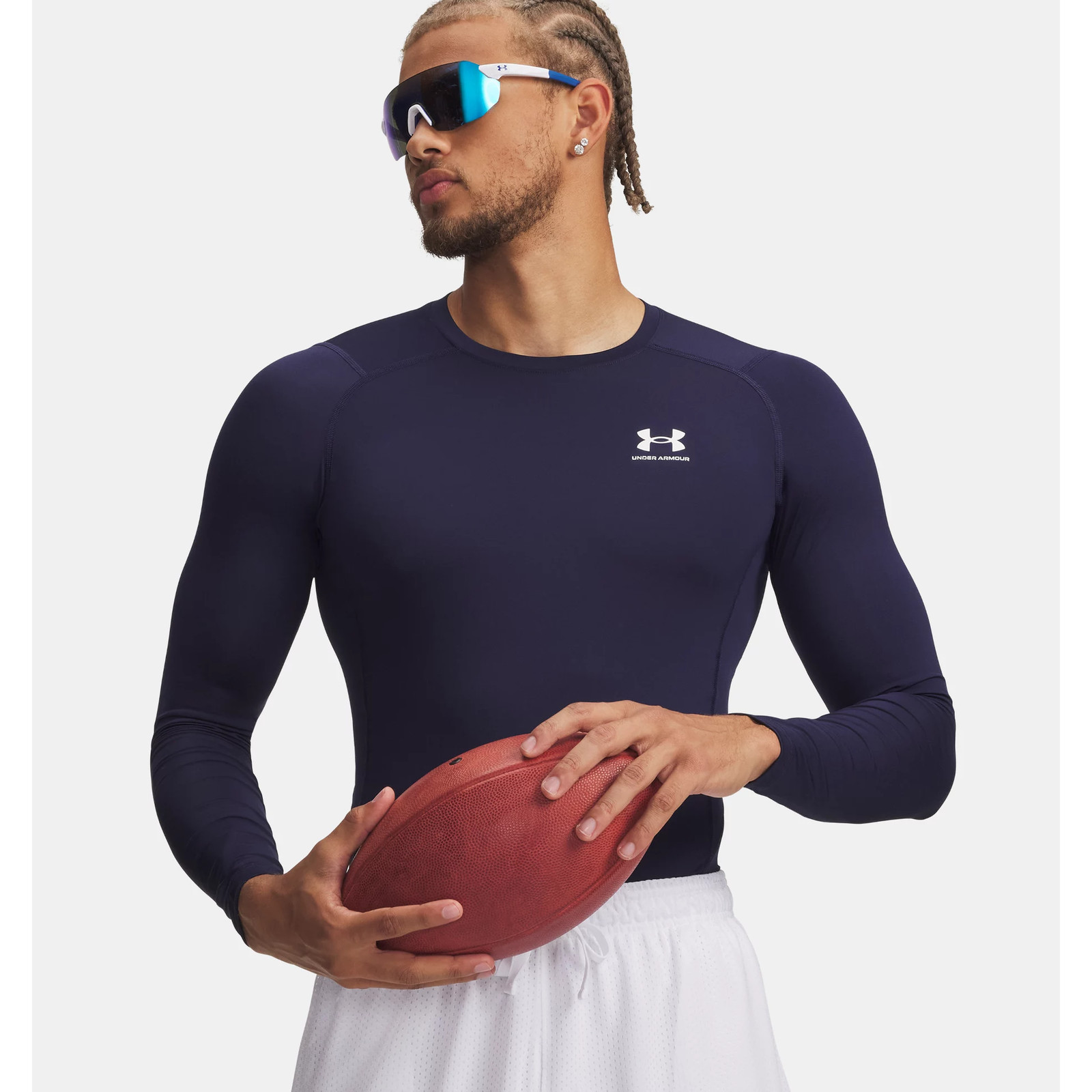 NWT Under Armour HeatGear Men’s Compression Long Sleeve in Midnight Navy sz S