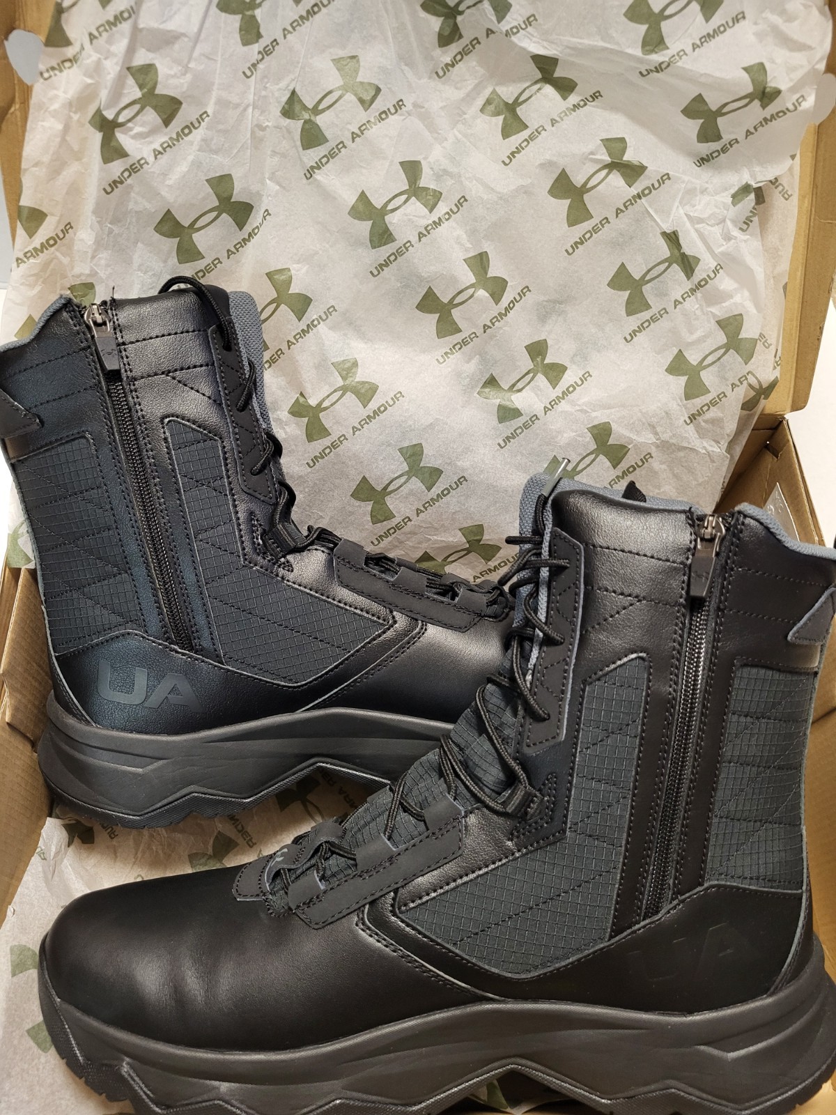 UNDER ARMOUR Stellar G2 Tactical Boots Side Zip size 14 Polishable breathable