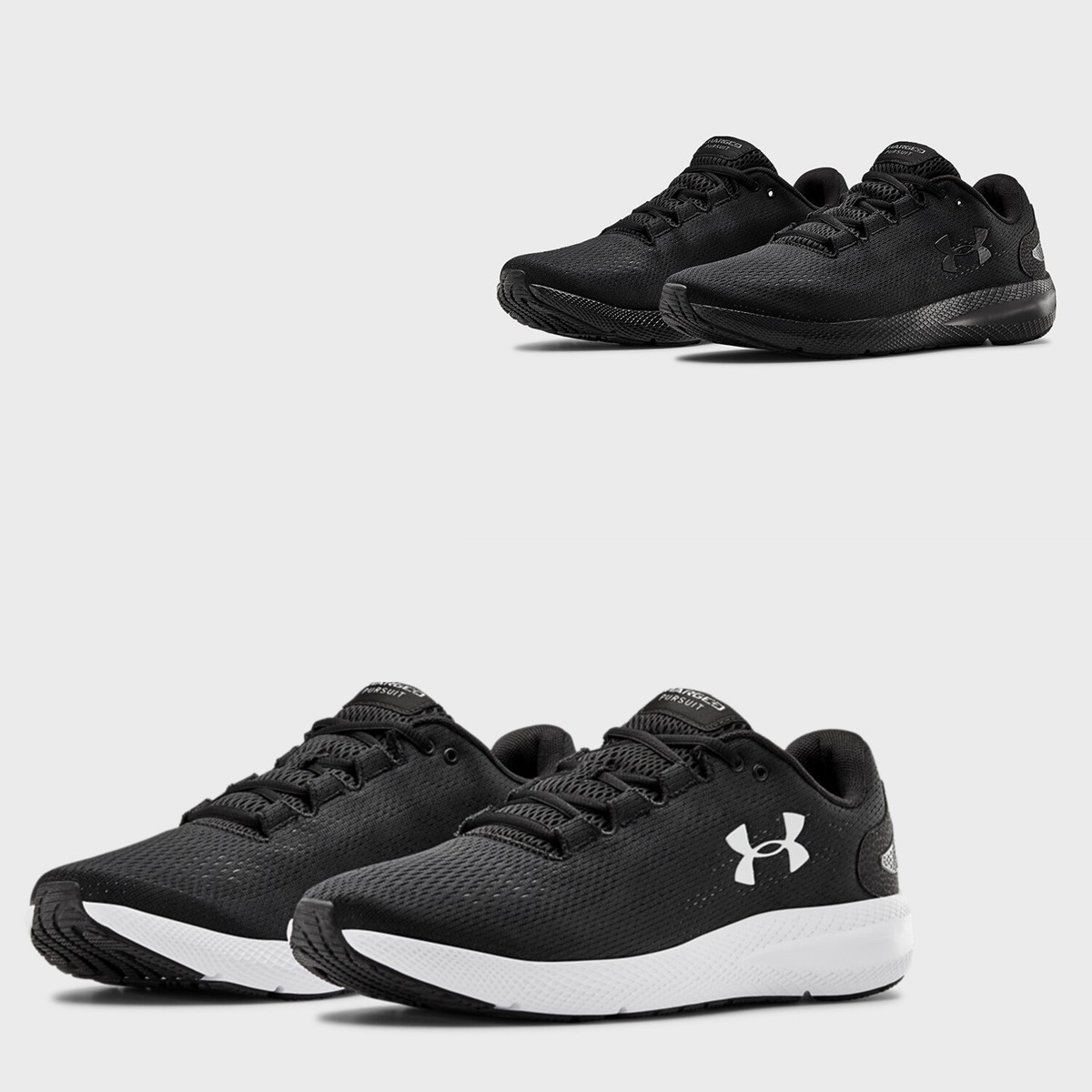 Under Armour Charged Pursuit 2 Mens Running Shoes Black Sneakers NEW