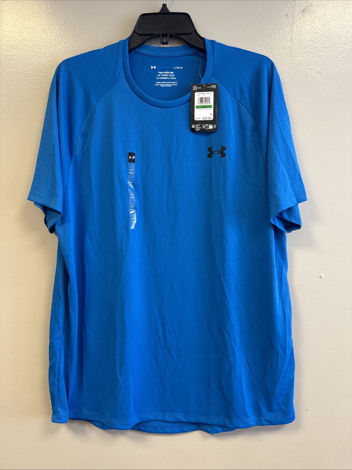 Under Armour 1326413 Mens Athletic Training UA Tech 2.0 T-Shirt Blue Size Large