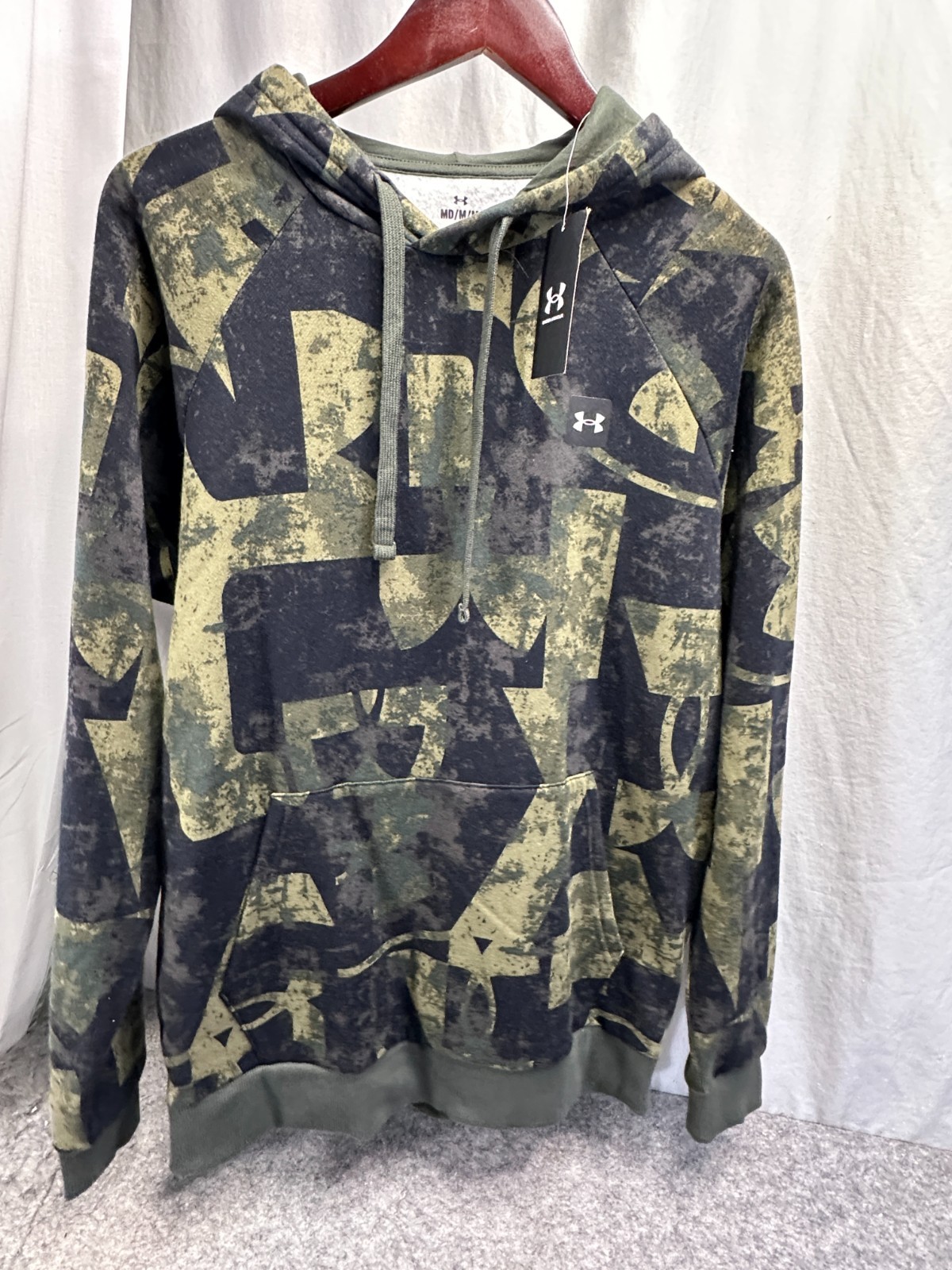 Under Armour Hoodie, Men’s UA Patterned Rival Fleece Hoody, MED New With Tags