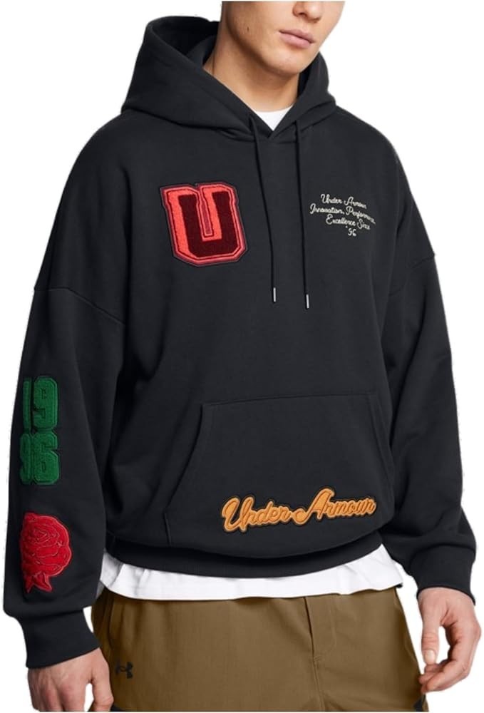 NWT Men’s XL Under Armour Icon Heavyweight Terry U OD OS HD Hoodie Black $100 UA