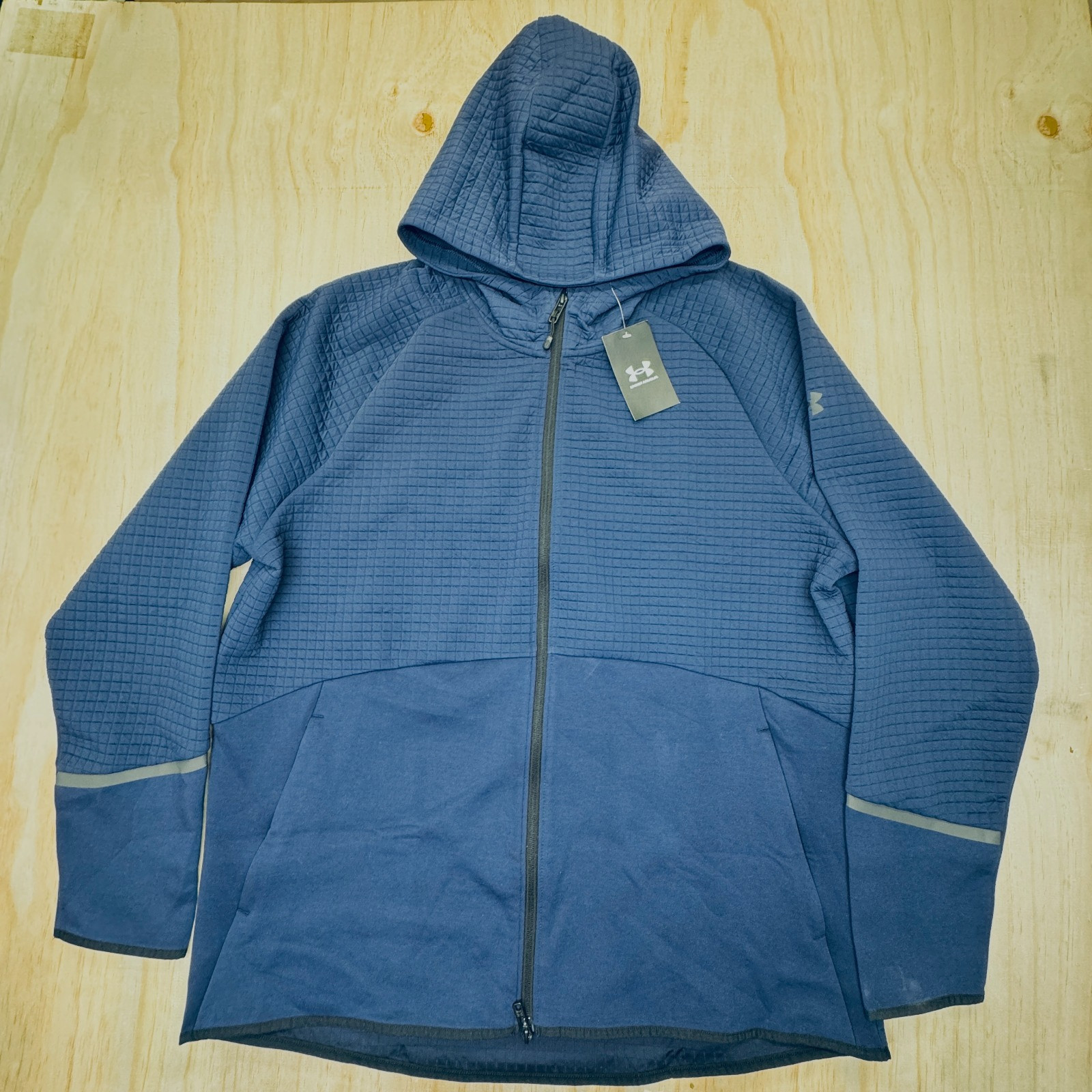 NEW Under Armour UA Unstoppable Fleece Grid Full-Zip Men’s Size 2XL Blue 1386543