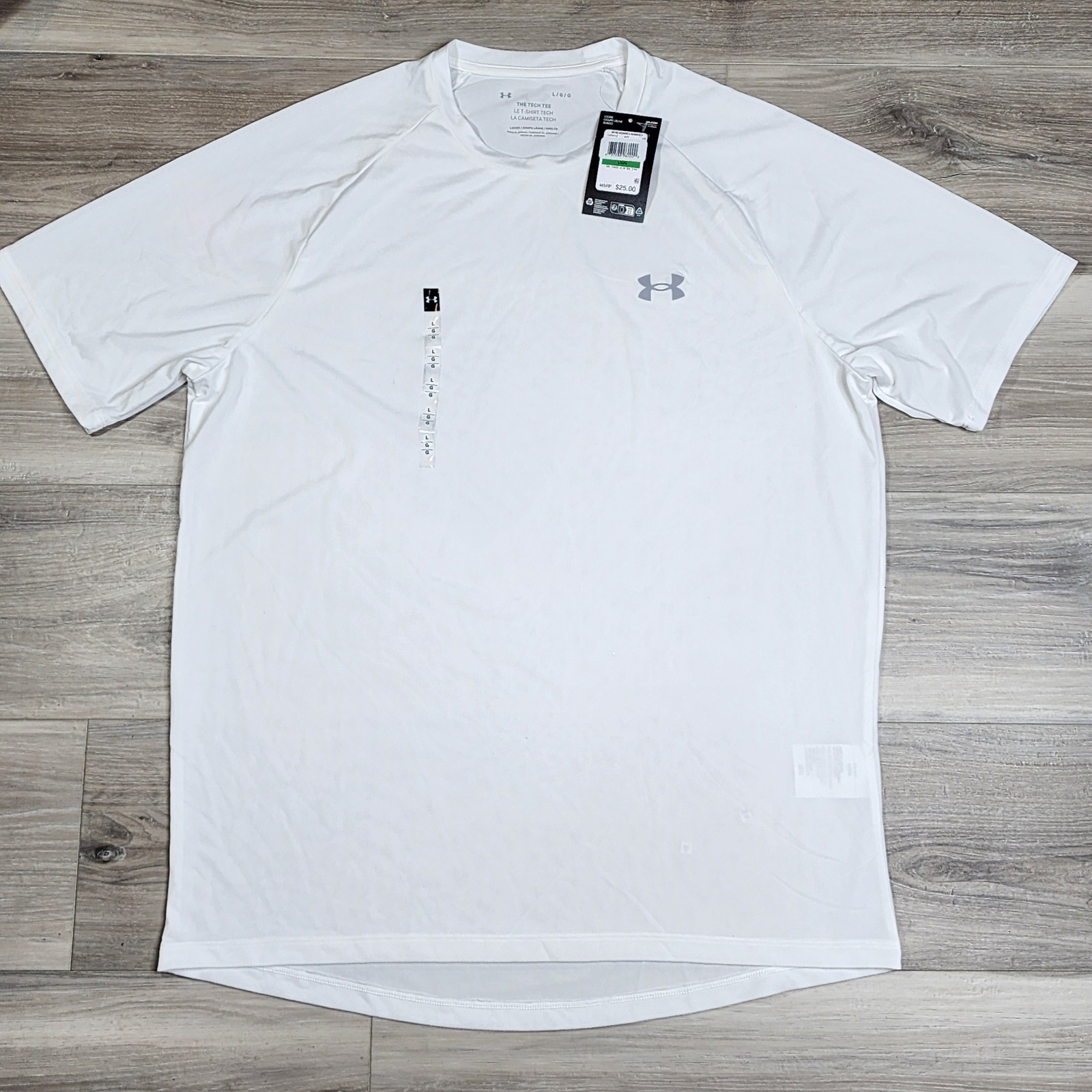 Under Armour T-Shirt Men’s Large White Tech 2.0 Short Sleeve New