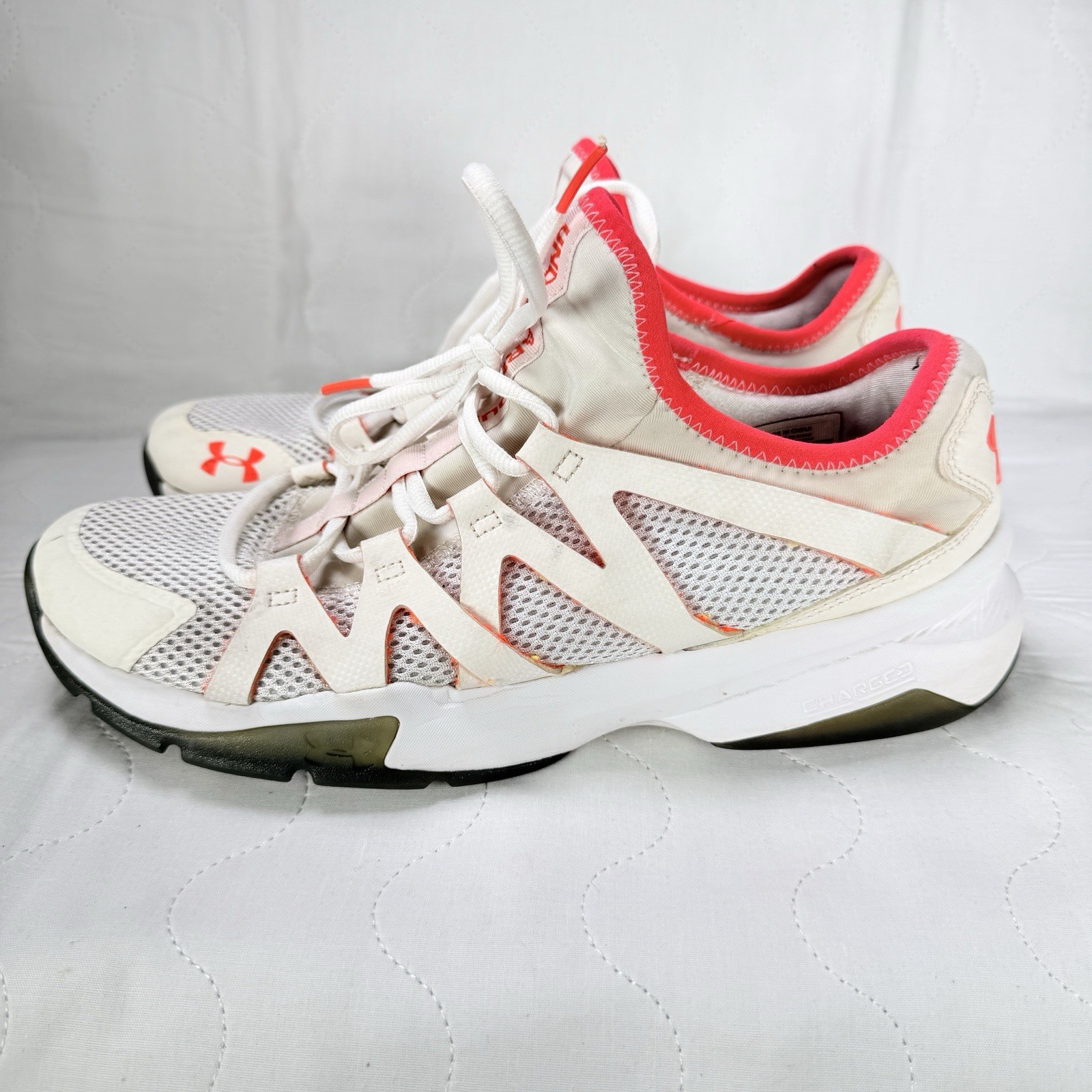 Under Armour Charged Phenom 2 Mens 10 Shoes Low Top White Training 1274404-100