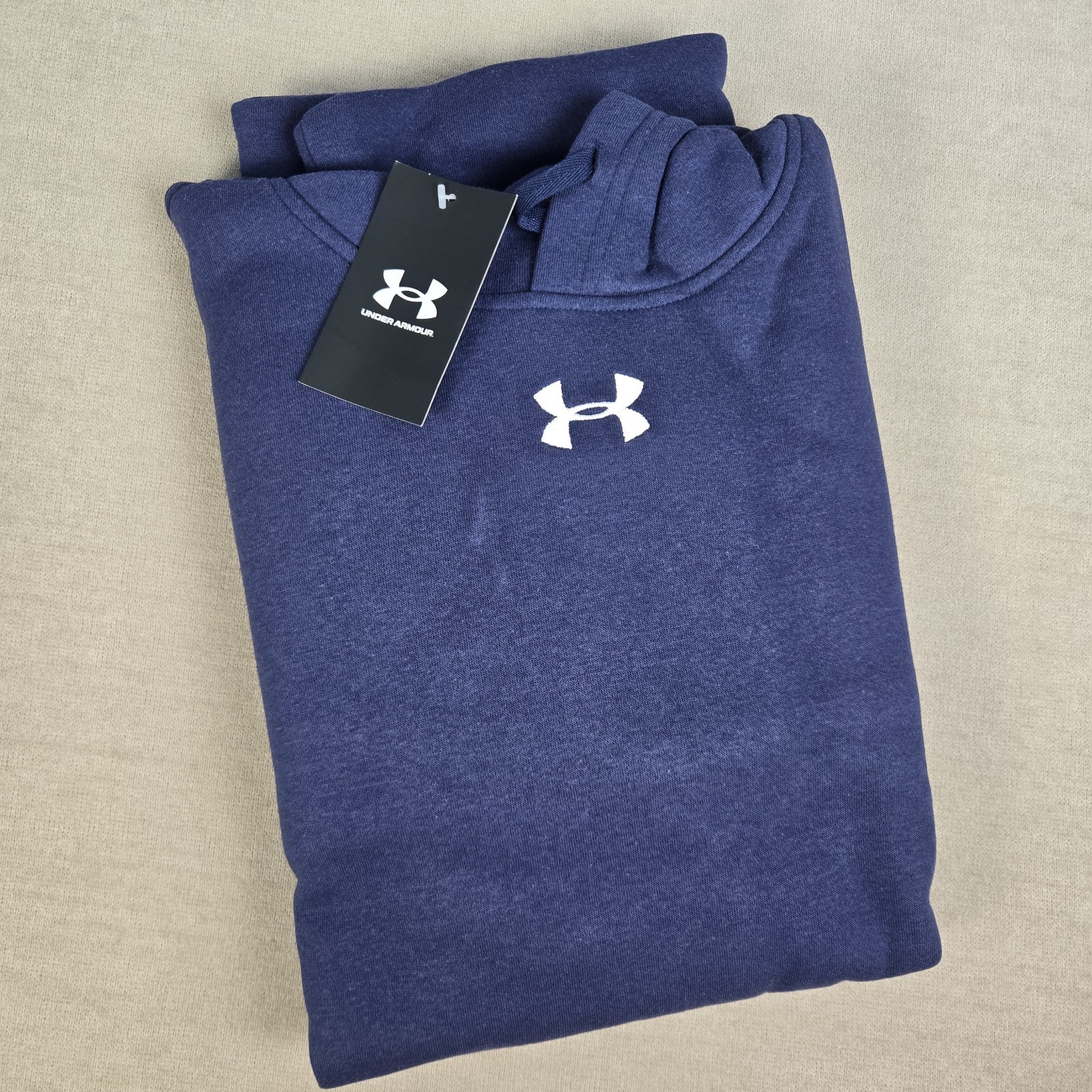 Under Armour Hustle Fleece Hoodie [1300123-410] Mens Navy Blue Loose fit NEW