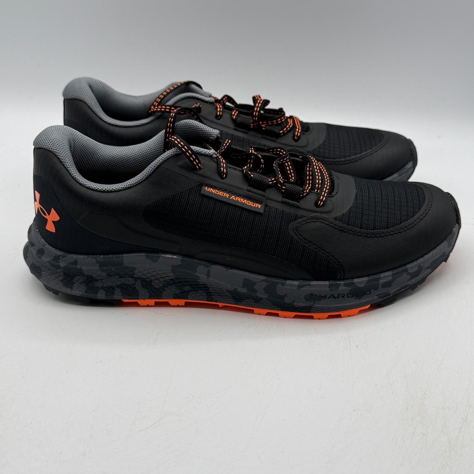 Under Armour UA Charged Bandit TR 3 Shoes Mens 8 Black Orange Trail 3028371-001