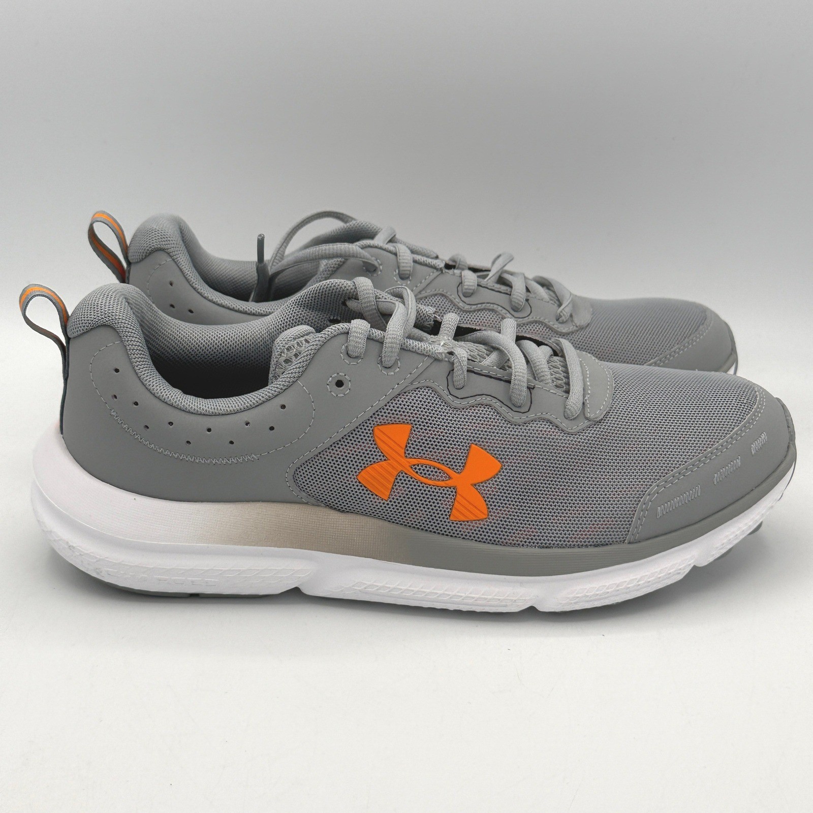 Under Armour Charged Assert 10 Shoes Mens 8.5 Grey Orange 3026175-105