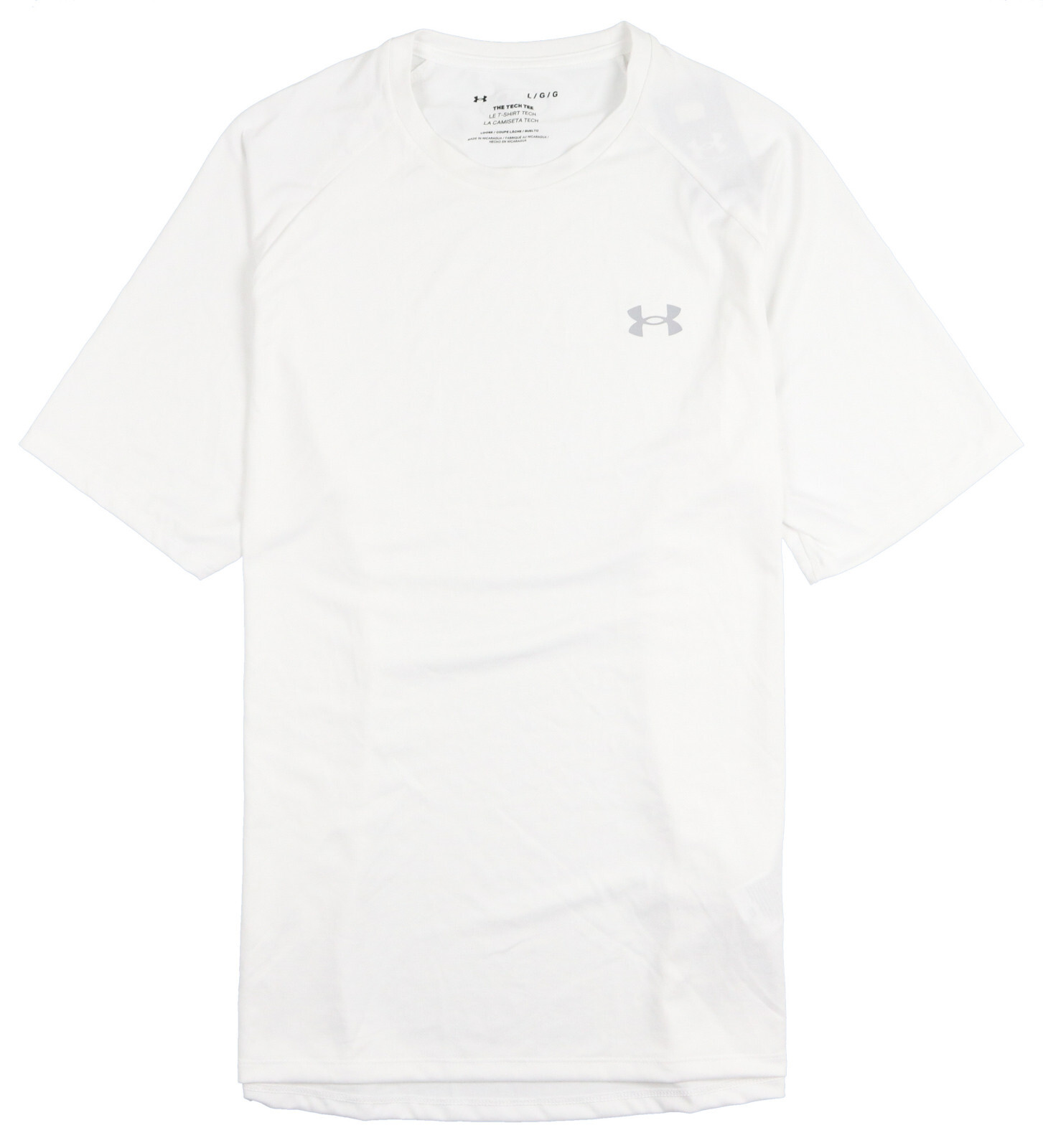 UNDER ARMOUR UA Tech 2.0 Logo Training T-Shirt sz L Large White Loose