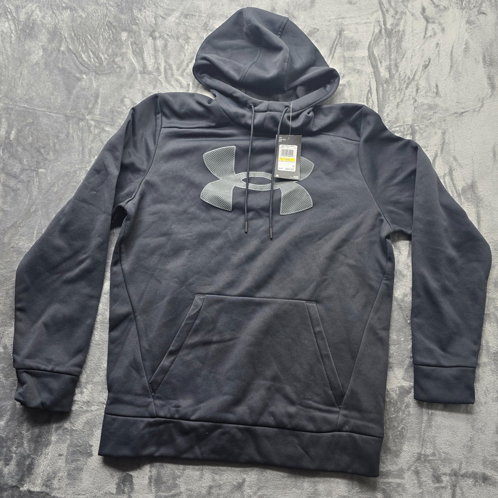 Men’s Under Armour Big Logo Fleece Hoodie, Size: Medium, (1373352)  Black