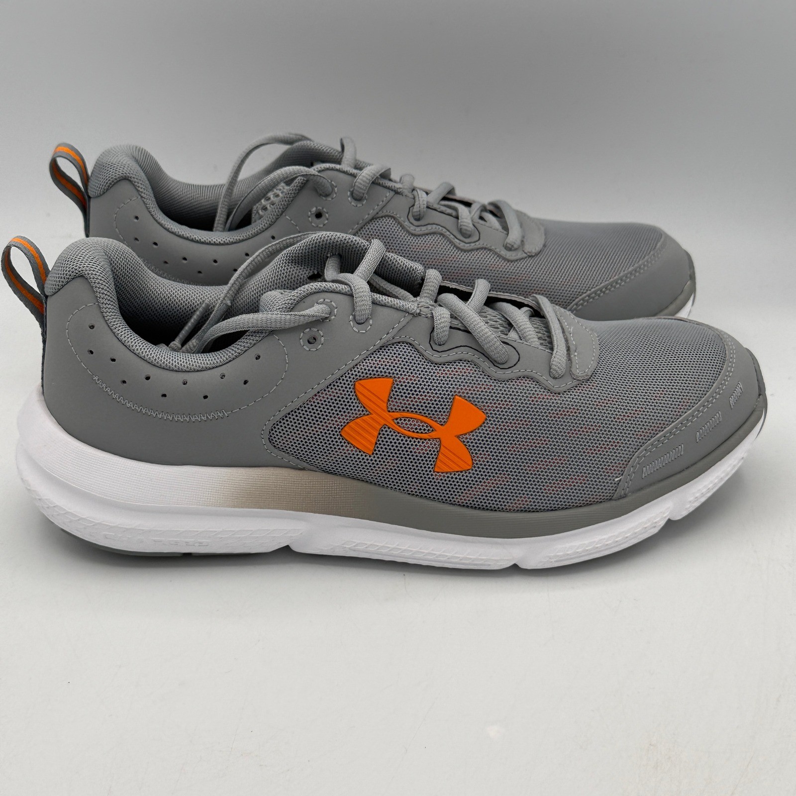 Under Armour Charged Assert 10 Mens Running Shoes 8 Grey Orange 3026175-105