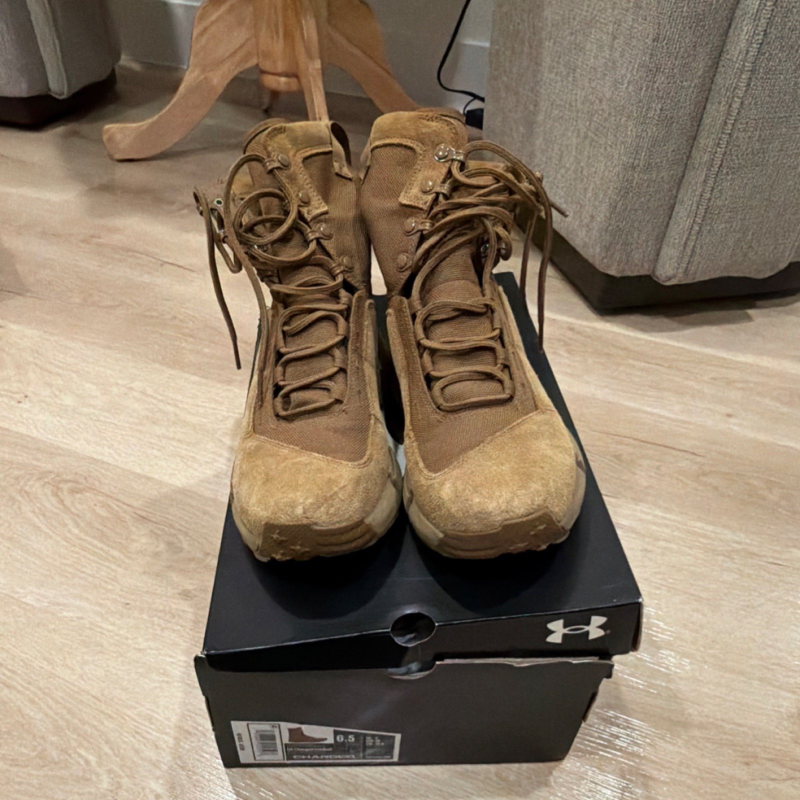 Under Armour Men’s Brown Tactical Boots Size 6.5 Medium Uninsulated Desert