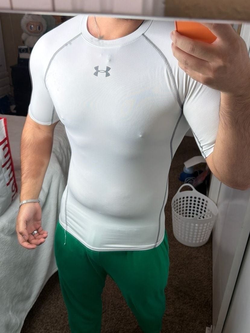 Men’s Under Armour HeatGear Armour Compression Short Sleeve Shirt – White