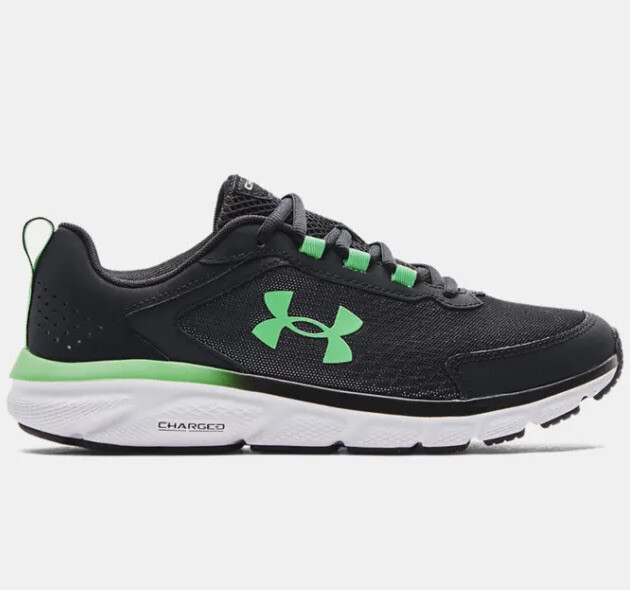 Under Armour Men’s Charged Assert 9 Running Shoe Black/Extreme Green 3024590 008