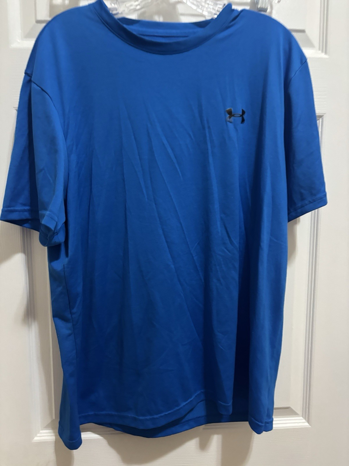 Under Armour Compression Shirt Mens L Blue Short Sleeve Heat Gear Stretch