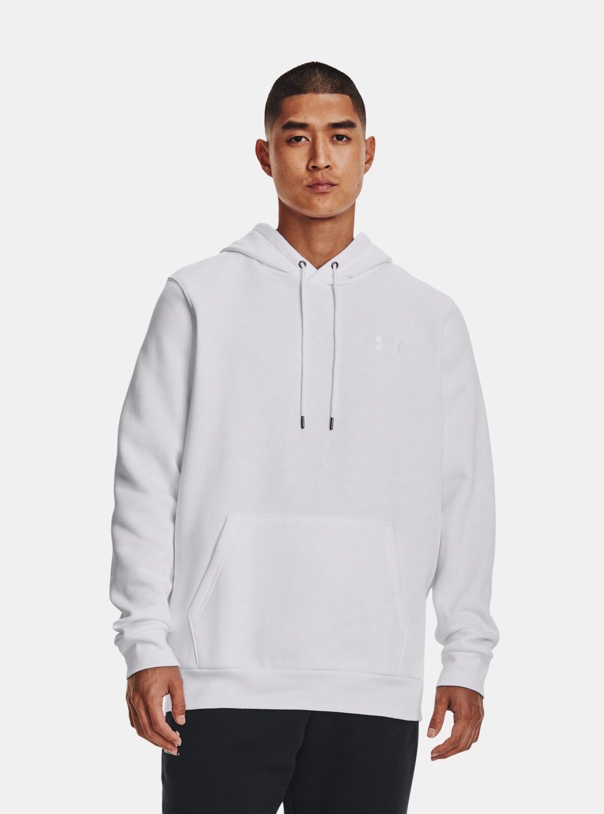 Under Armour Mens Ua Essential Fleece Hoodie White Medium New