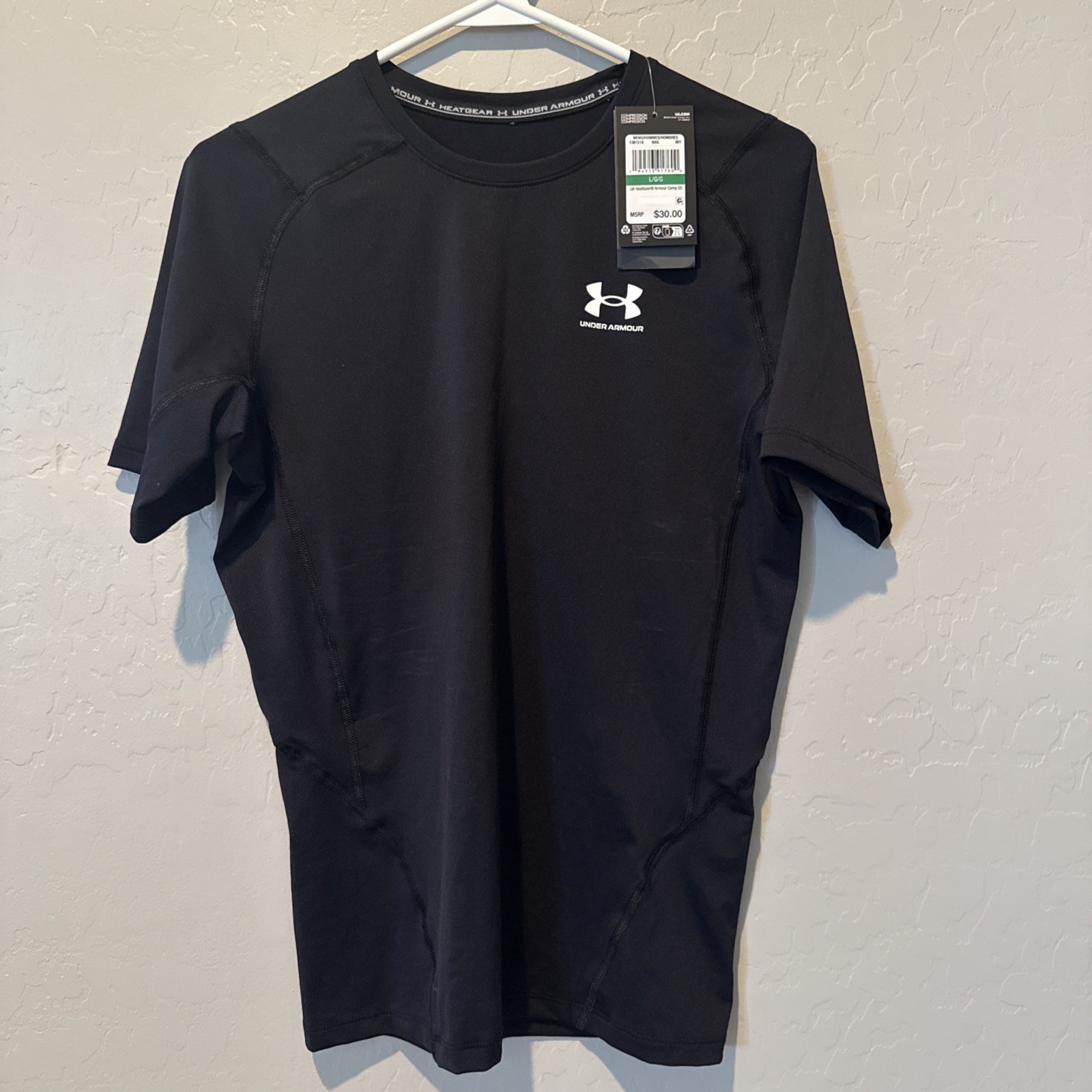 Under Armour Men’s Compression T Shirt 1361518 UA HeatGear® Armour NWT Black LG