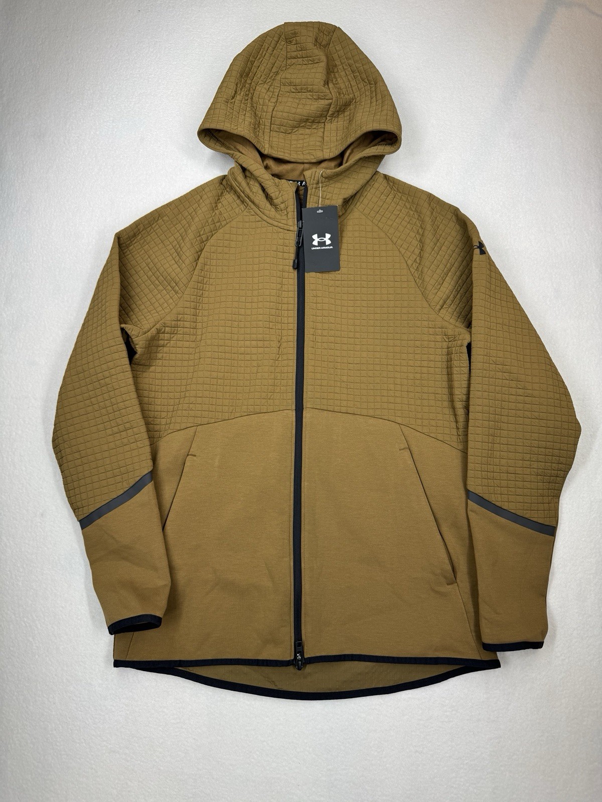 Under Armour Unstoppable Fleece Grid Full Zip Hoodie Jacket Mens Size Small NWT