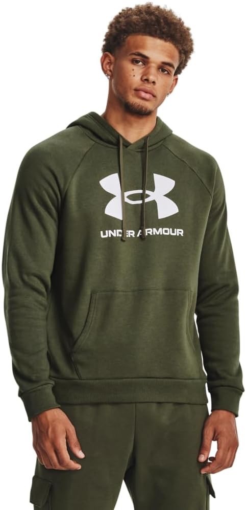 Under Armour UA Men’s Rival Fleece Logo Hoodie Sweatshirt Green 1379758-390