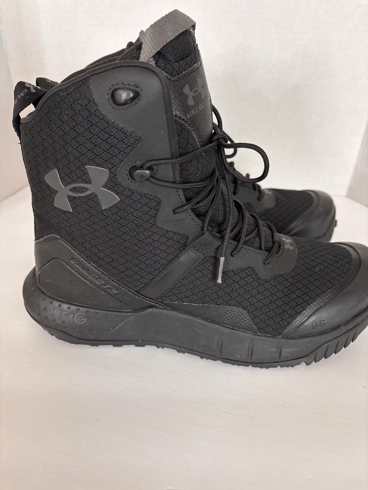 Under Armour Men’s Black Lace-Up Combat Boots Slip Resistant Ankle Round Toe 8