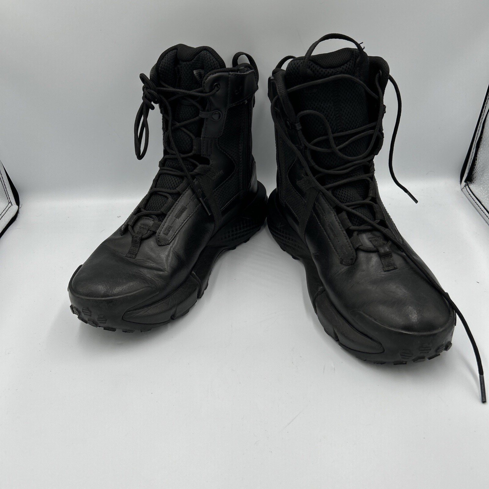 Under Armour Tactical Boots Black Side Zip Vibram Sole New Defect Pair