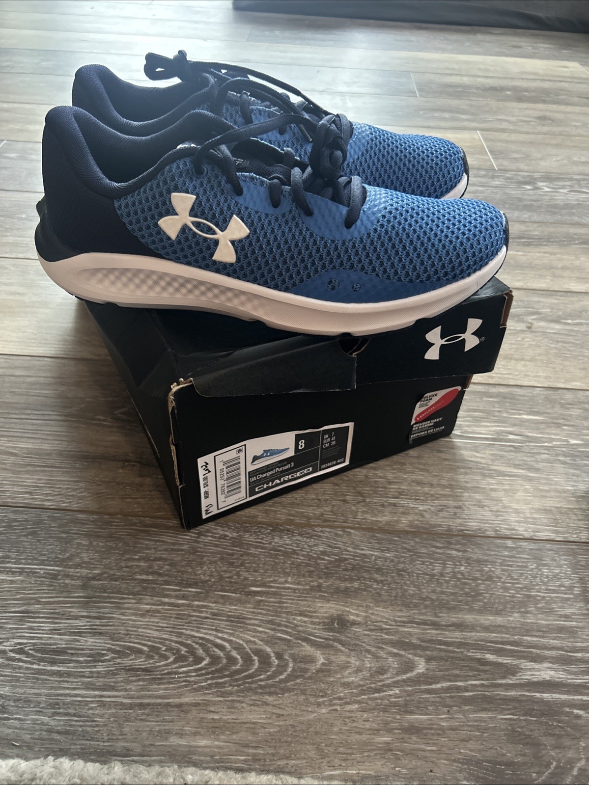 Brand New Under Armor Charged Pursuit 3 Men’s Size 8 Blue Shoes