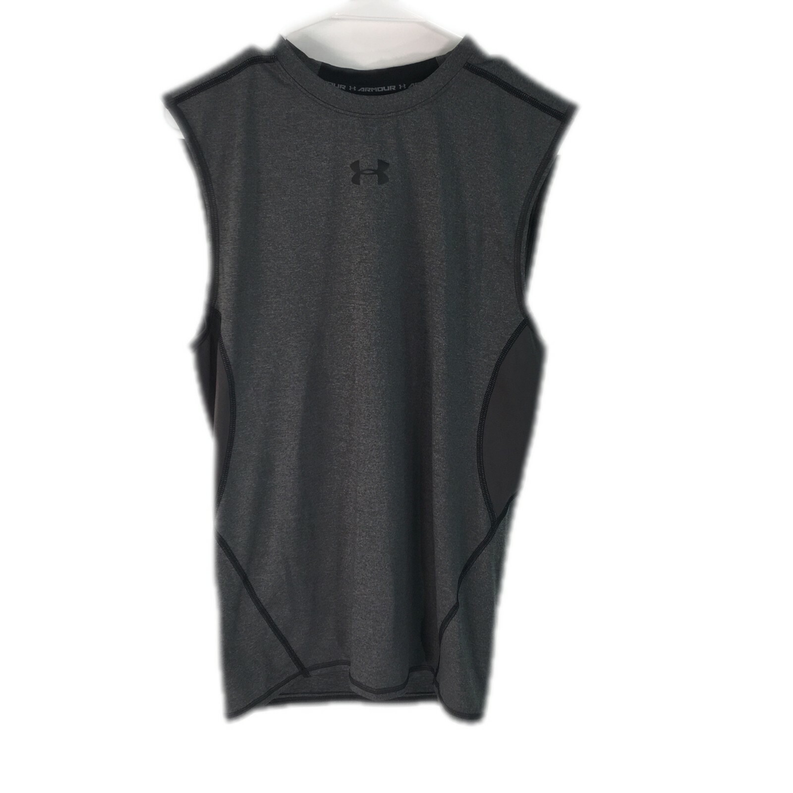 Under Armour Mens Activewear Heatgear Compression Gray T-Shirt Top Size Large